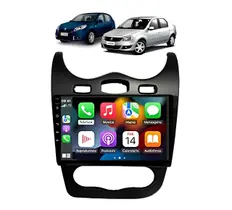Kit Multimidia Sandero Logan 2012 / 2014 9 Pol Carplay AndroidAuto USB BT FM - Roadstar 908BR