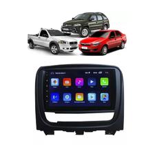 Kit Multimidia Strada Palio Siena 2012 / 2019 Mold Preta 7 Pol Android Carplay 2/32GB - First Option 701KC