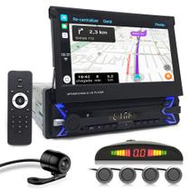 Kit Multimídia Tela Retrátil + Câmera Ré + Sensor Ré Grafite Audi A1 2010 2011 2012 2013 Espelhamento