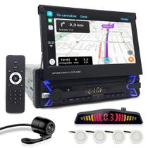 Kit Multimídia Tela Retrátil + Câmera Ré + Sensor Ré Pérola Cobalt 2011 2012 2013 2014 Carplay