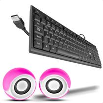 Kit Multiuso Caixinha De Som P2 E Teclado Teclas Macias Usb