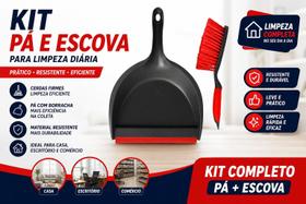Kit Multiuso Escova com Pá Powermaid Acabamento Emborrachado Limpeza Prática Kit Multiuso Escova com Pá Powermaid Acabamento Emborrachado Limpeza Prática