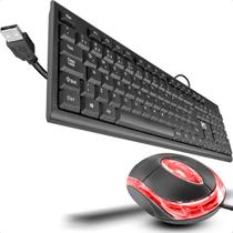 Kit Multiuso Pc Teclado Com Fio E Mouse Com Led Óptico Conexão Usb Home Office