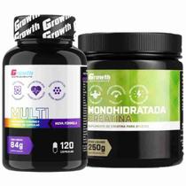 Kit Multivitaminico 120 Caps + Creatina Pura 250g Growth