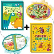 Kit Mundo dos Dinossauros Procurar e Encontrar + Dinossauros Espertos Diversão e Aprendizado