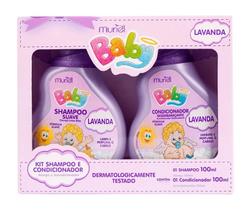 Kit muriel baby shampoo e condicionador lavanda suave 100ml hidrata e perfuma