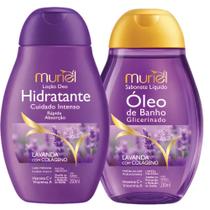 Kit Muriel Lavanda Com Colágeno: Loção Deo Hidratante e Óleo De Banho 230ml