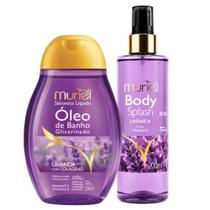 Kit Muriel Lavanda: Óleo de Banho Lavanda com Colágeno 230ml e Body Splash 200ml Kit Muriel Lavanda: Óleo de Banho Lavanda com Colágeno 230ml e Body Splash 200ml