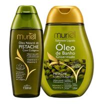 Kit Muriel Pistache Com Colágeno: Óleo Natural Corporal 200ml e Óleo de Banho 230ml Kit Muriel Pistache Com Colágeno: Óleo Natural Corporal 200ml e Óleo de Banho 230ml