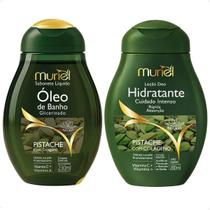 Kit Muriel Pistache Com Colágeno: Sabonete Óleo De Banho 230ml e Loção Deo Hidratante 200ml