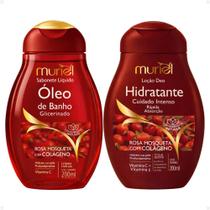 Kit Muriel Rosa Mosqueta Com Colágeno: Sabonete Óleo de Banho 230ml e Loção Deo Hidratante 200ml