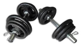 Kit Musculação 24 Kg Anilha E Barra Com Presilhas.