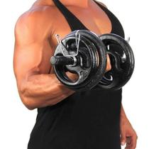 Kit Musculação Completo Barras 20 Kg Anilhas Pintadas