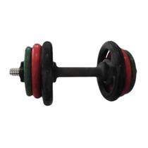Kit Musculação Emborrachado com Barra Maciça 0,40mm