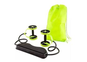 Kit Musculação Exercícios Elástico + Roda Treino Completo