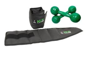 Kit Musculação Iniciante Caneleira 2 Kg + Par De Halter 1 Kg - Kl Master Fitness