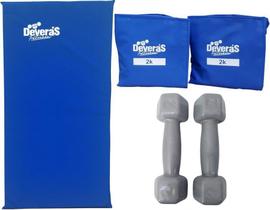 kit musculação peso musculação halteres 2 kg par tornozeleira de peso 2 kg e colchonete academia ginástica