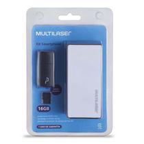 Kit Música Headphone Power Bank Cartão de Memória Pen Drive Multilaser MC250