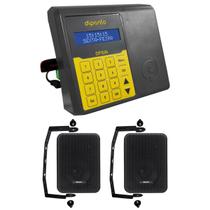 Kit Musical Escolar Amplificado com Par De Caixas De Som com capacidade para 100 Músicas. Acompanha suporte de fixação, manual e pen drive com músicas