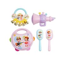 Kit Musical Infantil Baby Com Pandeiro Colorido e Chocalho