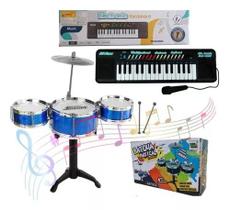 Kit Musical Infantil Mini Bateria + Teclado Piano 32 Teclas - Toys