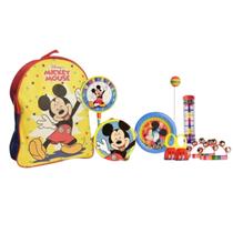 Kit Musicalização Mochila Mickey Festival com 6 Iinstrumentos