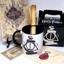 Kit N + Varinha Harry Potter - 7 Itens com Caneca, Mapa do Maroto e Carta Personalizável