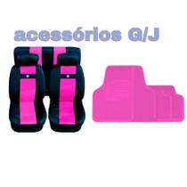 kit n1 capa p banco couro rosa+acessórios fox - g/j