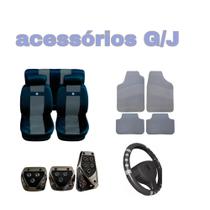 kit n3/ capa p banco nylon cinza+acessórios polo