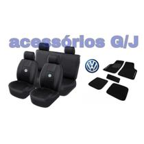 kit n4 automotivo capa banco couro+acessórios p fox