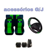 kit n4/ capa p banco nylon verde+acessórios Santana