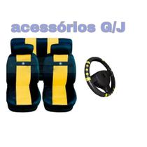 kit n5/ capa p banco nylon amarelo+acessórios saveiro