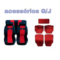 kit n6 capa p banco nylon vermelho+acessórios Variant