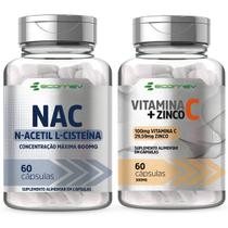 Kit Nac 600mg Vitamina C Zinco Quelato 120cáps Ecomev