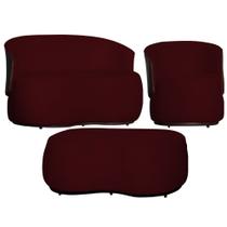 Kit Namoradeira + 1 Poltrona + Puff Decorativo Beatriz Orgânico Composê Couro Marrom Suede Marsala Mz Decor Kit Namoradeira + 1 Poltrona + Puff Decorativo Beatriz Orgânico Composê Couro Marrom Suede Marsala Mz Decor