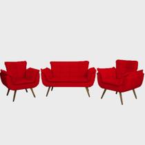 Kit namoradeira 2 poltrona opala vermelho