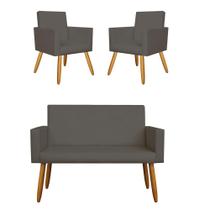 Kit Namoradeira + 2 Poltronas Decorativas Balaqui Decor