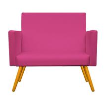 Kit Namoradeira Beatriz e Puff Sofia Palito Mel Tecido Sintético Pink - KDAcanto Móveis