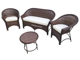 Kit Namoradeira E Poltrona Em Fibra Sintética Para Sala de Estar Jardim Varanda Varanda Fibras