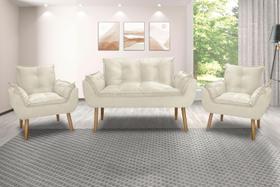 KIT NAMORADEIRA OPALA + 2 POLTRONA DECORATIVA pés palito