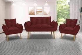 KIT NAMORADEIRA OPALA + 2 POLTRONA DECORATIVA pés palito