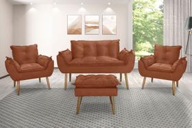 Kit Namoradeira opala 2 Poltronas opala 1 puff descanso para os pés