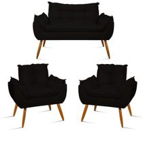 KIT Namoradeira Opala + 2 Poltronas para Sala Balaqui Decor KIT Namoradeira Opala + 2 Poltronas para Sala Balaqui Decor