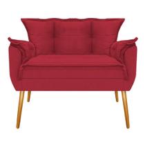 Kit Namoradeira, Poltrona e Puff Zatti Palito Mel Suede Vermelho - KDAcanto Móveis Kit Namoradeira, Poltrona e Puff Zatti Palito Mel Suede Vermelho - KDAcanto Móveis