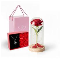 Kit Namorados Luminária Rosa Encantada + Colar Eu Te Amo Kit Namorados Luminária Rosa Encantada + Colar Eu Te Amo