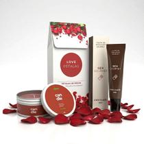Kit Namorados Vela Massagem + Gel Comestível Chocolate + Brinde Pétalas Kit Namorados Vela Massagem + Gel Comestível Chocolate + Brinde Pétalas