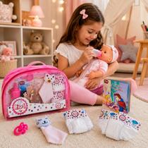 Kit nanar Acessórios bebe reborn pequena Fralda boneca Mamadeira magica Chupeta Livro Historia Infantil Naninha Criança ED1 Brinquedos Bolsa Kit nanar Acessórios bebe reborn pequena Fralda boneca Mamadeira magica Chupeta Livro Historia Infantil Naninha Criança ED1 Brinquedos Bolsa