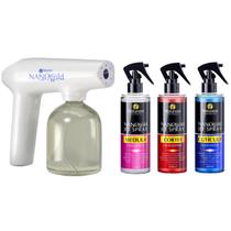 Kit Nano Gold Jet Pulverizador Branco + 3 Fluidos Natureza Cosméticos