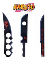 Kit Naruto 3 Facas Zabuza Sasuke Assuma Espada