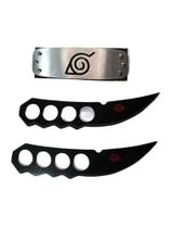 Colar Naruto Nuvem Akatsuki + Pulseira Vila Da Folha Anime